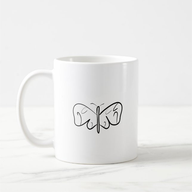 Caneca De Café borboleta branca e negra (Esquerda)