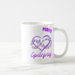 Caneca De Café Borboleta Cardíaca Eu Visto Roxo Para Epilepsia