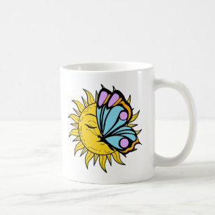 Caneca De Café Borboleta Celestial Sun