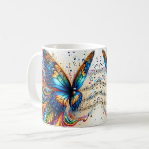 Caneca De Café Borboleta Chuva de Cores