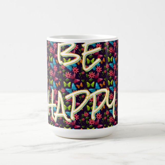 Caneca De Café Borboleta Colorida Personalizada e Customizada (Centro)