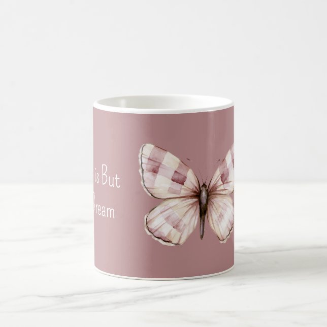 Caneca De Café Borboleta Creme Borgonha (Centro)