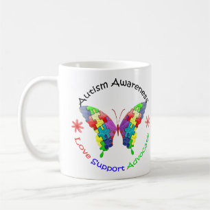 Caneca De Café Borboleta da consciência do autismo