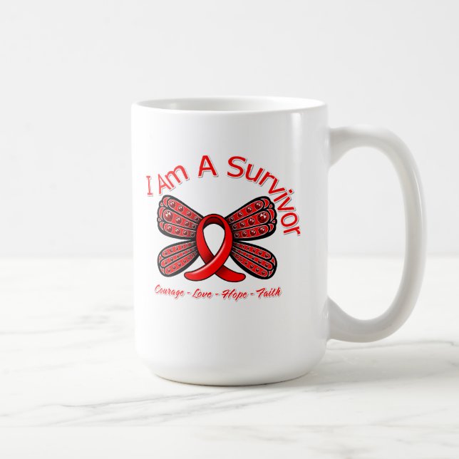 Caneca De Café Borboleta da doença cardíaca eu sou um (Direita)