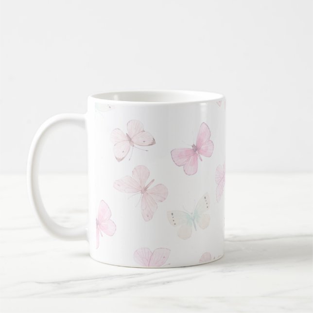 Caneca De Café Borboleta de cores pastéis (Esquerda)