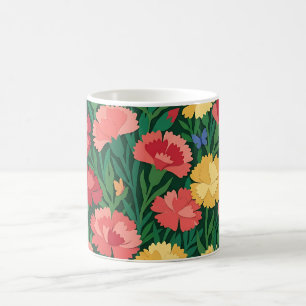 Caneca de Café Borboleta de Cravos Coloridos Abstr