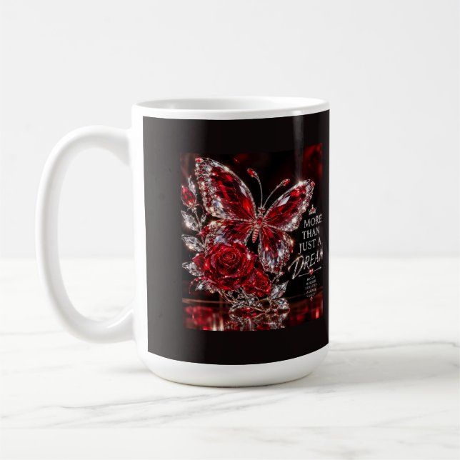 Caneca De Café Borboleta de Cristal Rubi & Rosa (Esquerda)