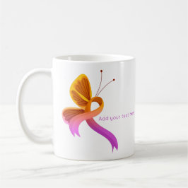Caneca De Café Borboleta de Fita de Sensibilização Orquídea e Lar