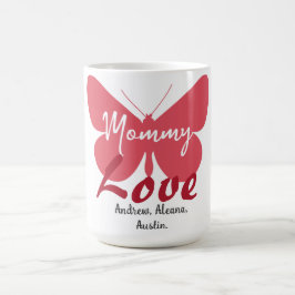 Caneca De Café Borboleta de mamães Nomes de Mãe Personalizados Pe