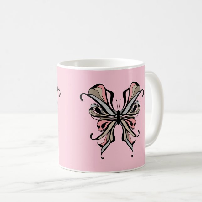 Caneca De Café Borboleta de trabalho aberto (Frente Esquerda)