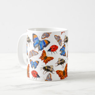 Caneca De Café Borboleta e abelha