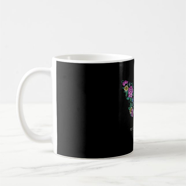 Caneca De Café borboleta e borboletas florais de flores (Esquerda)