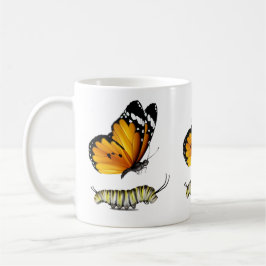 Caneca De Café Borboleta e lagarta