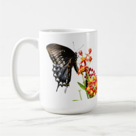 Caneca De Café Borboleta em Milkweed Blooms, em branco