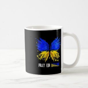 Caneca De Café Borboleta Eu Fico Com a Ucrânia Rezo Pela Ucrânia