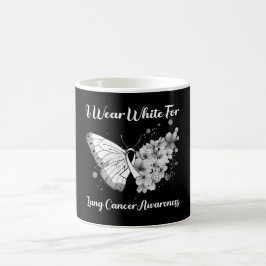 Caneca De Café Borboleta Eu Visto Branco Para A Consciência Do Ca