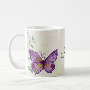 Caneca De Café Borboleta - Floral