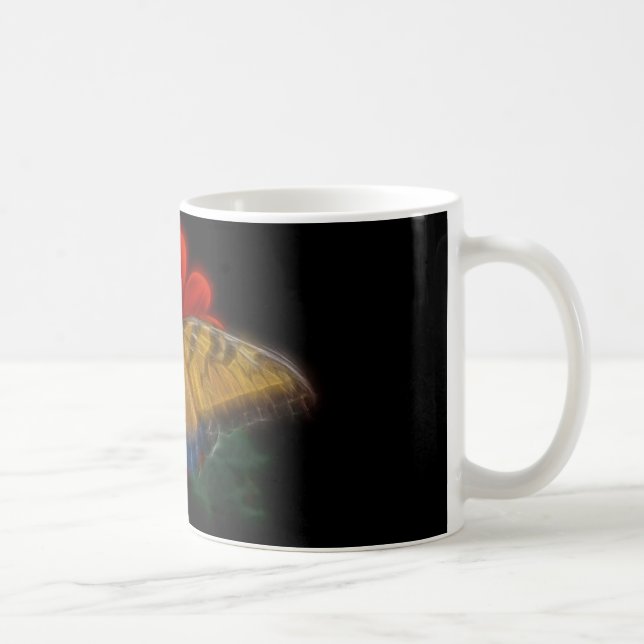 Caneca De Café Borboleta Fractal Tigre (Direita)