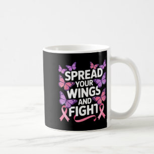 Caneca De Café borboleta inseto voador conscientização sobre cânc