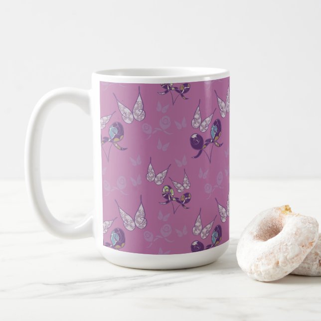 Caneca De Café Borboleta Joy Classic Mug (Roxo) (Com Donut)