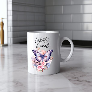 Caneca De Café Borboleta Mensageira Aquarela