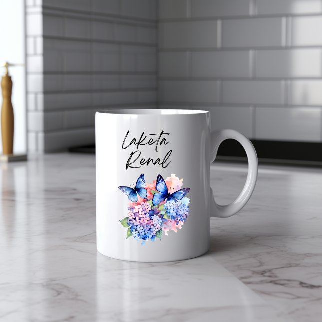 Caneca De Café Borboleta Mensageira Aquarela (Criador carregado)