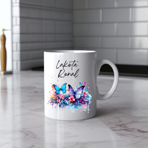 Caneca De Café Borboleta Mensageira Aquarela