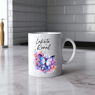 Caneca De Café Borboleta Mensageira Aquarela
