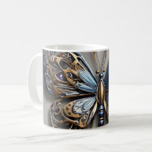 Caneca De Café Borboleta Metálica