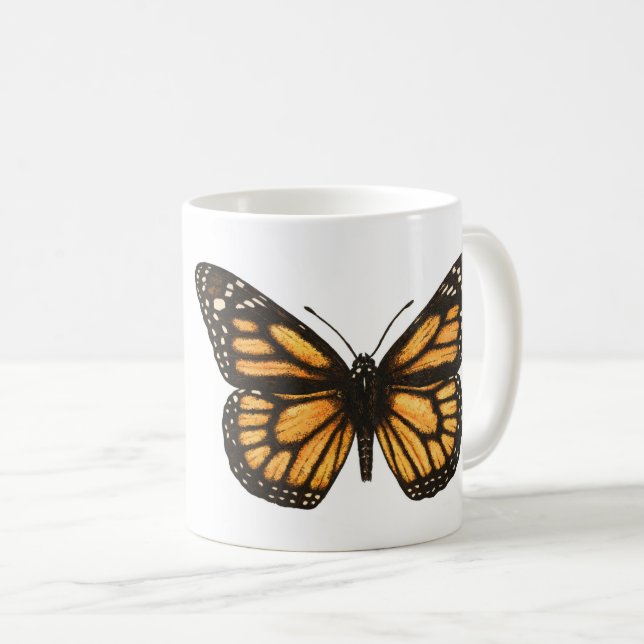 Caneca De Café Borboleta monarca (Frente Esquerda)