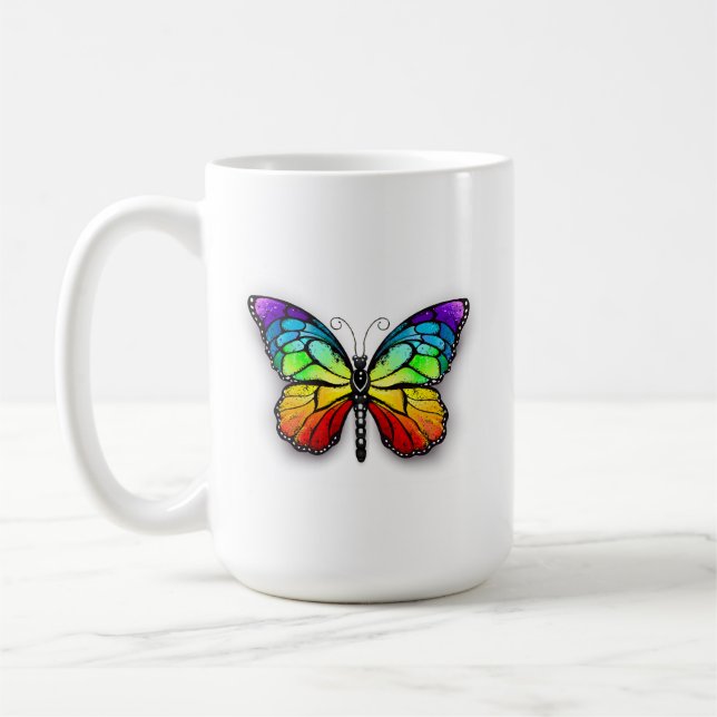 Caneca De Café Borboleta monarca Arco-íris (Esquerda)