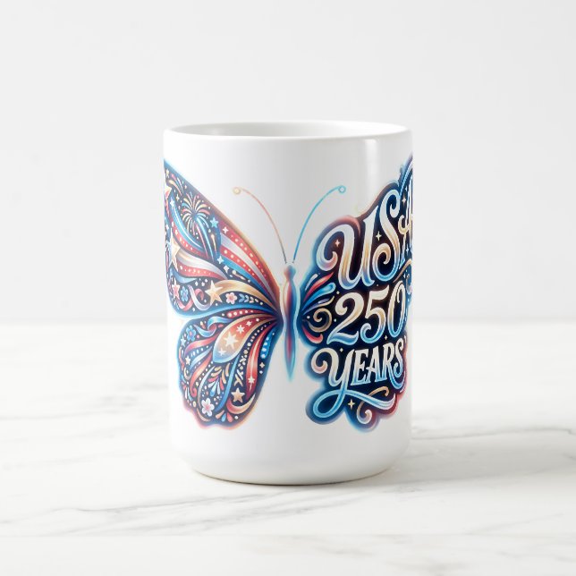 Caneca De Café Borboleta para o 250º aniversário dos EUA (Centro)