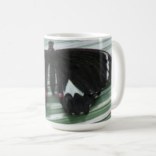 Caneca De Café Borboleta Preta e Branca