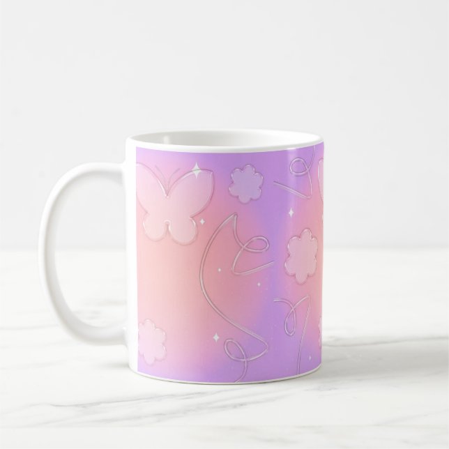 Caneca De Café Borboleta rosa 🩷 (Esquerda)