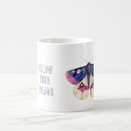 Caneca De Café Borboleta Rosa Creme Roxa