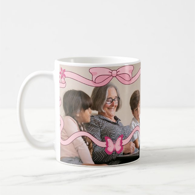 Caneca De Café Borboleta Rosa Melhor Avó E Netos (Esquerda)