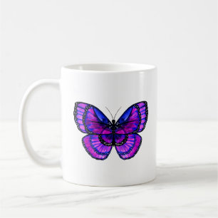 Caneca De Café Borboleta Roxa e Azul