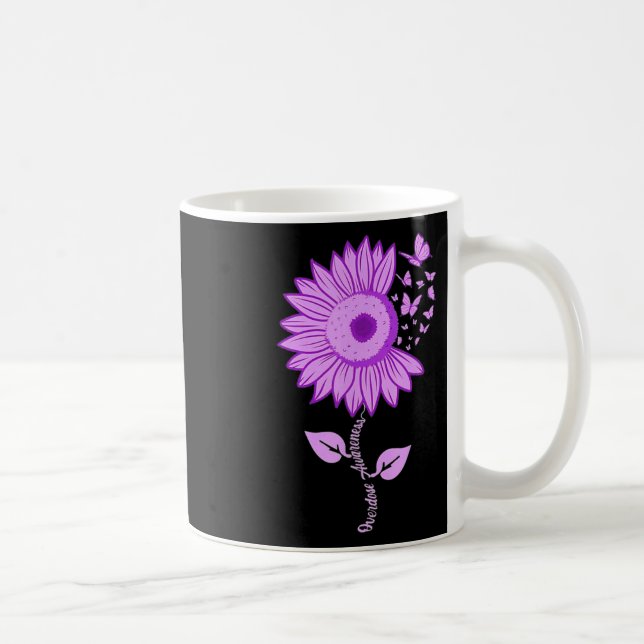 Caneca De Café Borboleta Roxo Fita Roxo Awarene Sobredosagem de G (Direita)