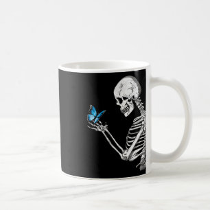 Caneca De Café Borboleta Skeleton Retro Halloween