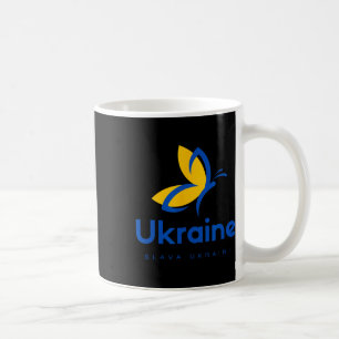 Caneca De Café Borboleta Slava Ucrânia Bandeira Ucraniana Azul E