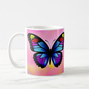 Caneca De Café Borboleta sobre fundo brilhante