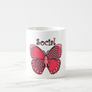 Caneca De Café Borboleta Social