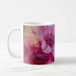 Caneca De Café Borboleta Sonhadora com Flores Rosa