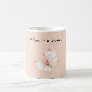 Caneca De Café Borboleta Sonhos de Pêssego