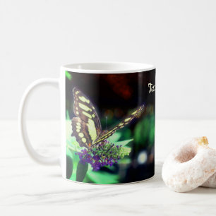 Caneca De Café Borboleta Suave Na Flor Personalizada