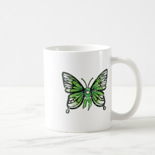 Caneca De Café Borboleta Verde de Sensibilização para a Saúde