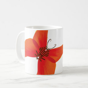 Caneca De Café Borboleta Vermelha Laranja com o seu nome