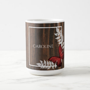Caneca De Café Borboleta Vermelha russa - Mug de café personaliza