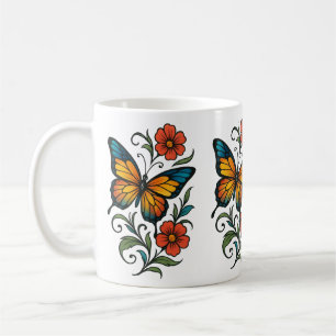 Caneca De Café Borboleta Vibrante