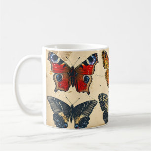 Caneca De Café Borboleta: Vintage
